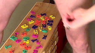 Bound Chastity Sub Fridge Magnet Squat Punishment