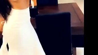 Glamour babe with big boobs masturbates in lingerie