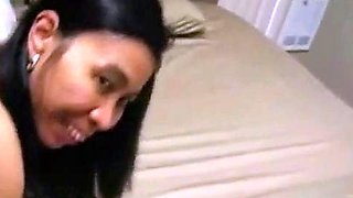 Amateur Thai in Stockings Blows and Rides a White Bull