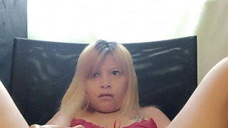 Blonde with her playing