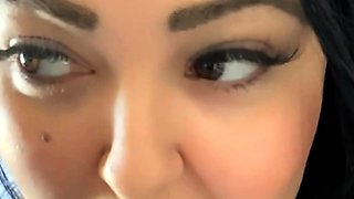 Hot brunette big boobs toying pink pussy
