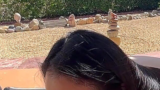 Slutty Kitty Sucks and Rides Yummy Jimmy on the Balcony to Extract His Semen