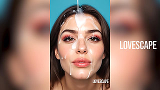 Innocent Blonde Face Flooded - Bukkake Tsunami