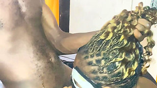 Pregnant lady giving this dude a massive blow job