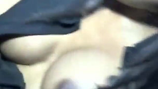 Horny car adventure with busty ebony