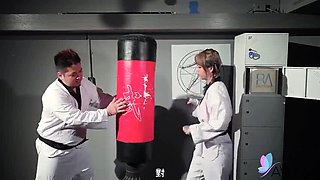 Bad Bad Gets Creampied by Karate Master in Dojo - Asian Uncensored Blowjob & Cumshot