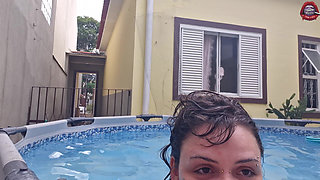 Your Slut Neighbor Showing Herself in the Pool