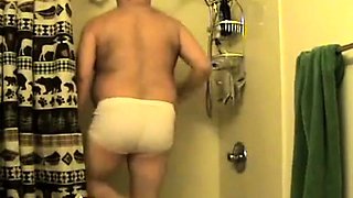 Daddy's Brief Shower Masturbation