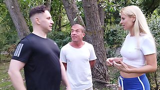 Lynna's massive melons bounce in the sun as Matt takes her from behind