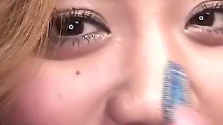 Nippon Busty Scene-3 threesome with a Japanese Girl in a Suit That Ends with a Cumshot on Her Face