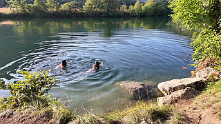 Real couple wild camping  - doggy and creampie cleanup