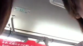 Crowded Bus Tension, Young Wife Stays Still as a Risky Moment Unfolds Beside Her Husband - Scene 1