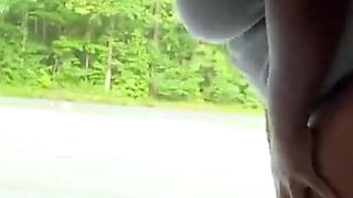 Sucking Bwc Riding Mounted Dildo Outdoors
