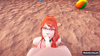 Day of Beach: Nudity Beach with Redhead Stepsister