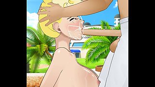 Office worker Bulma loves taking cum in her mouth and getting facefucked