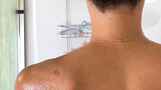 Busty curly brunette with big boobs fucks on couch