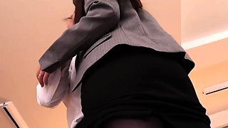 Asian amateur in maid uniform
