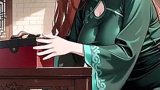 Red Hair & Emerald Qipao! Lazy Seduction in the Eastern Courtyard