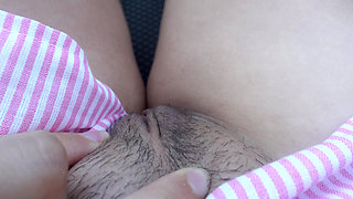 Pinay Indian Wife Masturbates in My Car Plays with Her Pussy Then Sucks Her Fingers and Plays with Her Mouth Then with Her Saliv