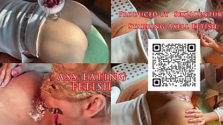 Dominant Blonde Axell Eats Her Boyfriend's Beautiful Ass. Ass Fetish, Food Porn with Cream Pie and Rimjob.