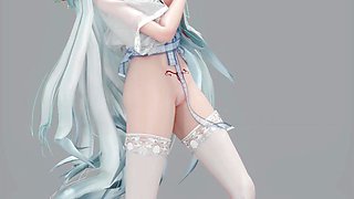 [mmd] Yanhe Qianzhan Erotic Ancient Style Hanfu Big Tits Shake the Pussy to Reveal the Succubus Pattern