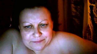 Big-tit Russian BBW Mom Plays on Skype