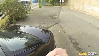 Inked girlfriend Chantelle White is enjoying sucking a cop's dick