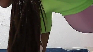 Big Tits Spill Out From Short Tank Top, Micro Mini Skirt, Thong Wedgie Into Ass and Pussy, Tanned Japanese Girl Sexy Cleaning