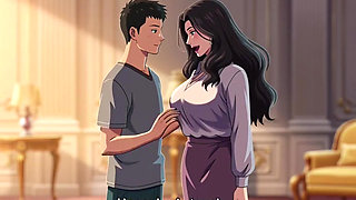 Stepmother teach inexperienced stepson how to fuck