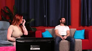 Sexy CFNM sluts sucking and wanking dick