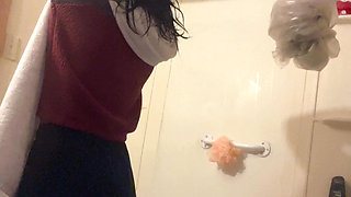 Tiny Nature Tit Hana so Nice Her in Bathroom Finish Shower