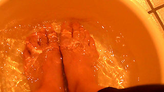 Giantess Stepsister Humiliates Tiny Stepbrother by Telling Him to Take a Foot Bath with Her but She Puts Tiny Stepbrother