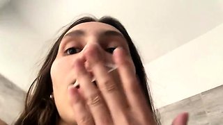 Eating Cream From My Pussy - A Hungry Solo Teen Webcam Show