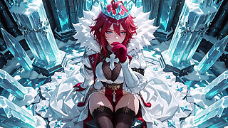 Red-haired Sorceress makes a stunning entrance in the Crystal Hall, robe slightly open and staff tapping seductively.