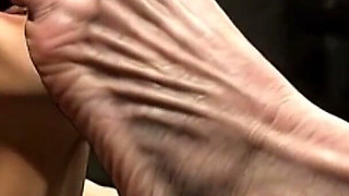 Male Slave Licking 90 Year Old Granny Wrinkled Feet - Horny Mistress