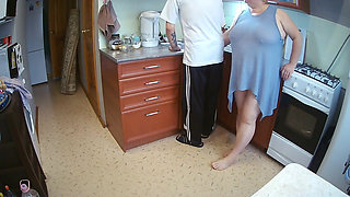 manual stimulation of my penis before cumshot in the morning in the kitchen
