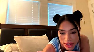 Tranny amateur solo big tits masturbates in high def