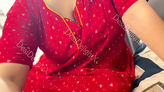 Wife in Hot Red Nighty Makes Husband Lose Control Hardcor Sex All Open
