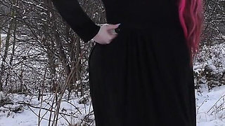 Boot worship in snow