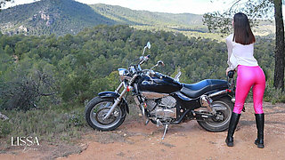 Pissing and Riding on My Bike Outdoors