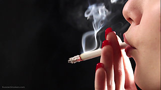 Amazing and Sexy Russian Babe Smoking Cigarette