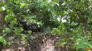 Public Blowjob In The Bushes With Stranger And Crazy Cumwalk Covered In Cum - Katty West