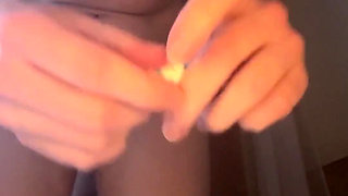 Tampon Insertion Close up - Russian Girl Stuffs Her Pussy with Dirty Talk