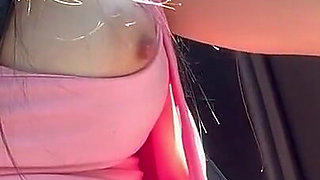 Artemisia Love Big Tits Walking Outdoor and Flashing Her Juicy Nipples in the Car