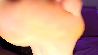 Kinky teen couple practices bdsm foot fetish