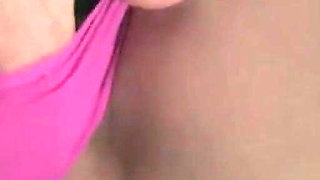 Hot Busty Brunette Secretary with Glasses Fingering Her Wet Clit