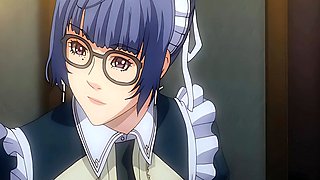 Maid queen works nerd cock and drinks hot semen in POV view