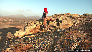 Hotkinkyjo in Black Tape Self Anal Fisting & Prolapse in the Hill Top