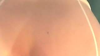 A Blonde in White Tights Tears Them and Has Sex with a Friend