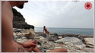 Italian Girl Gets Cum In Her Mouth From A Pervert On The Beach (premature Ejaculation)